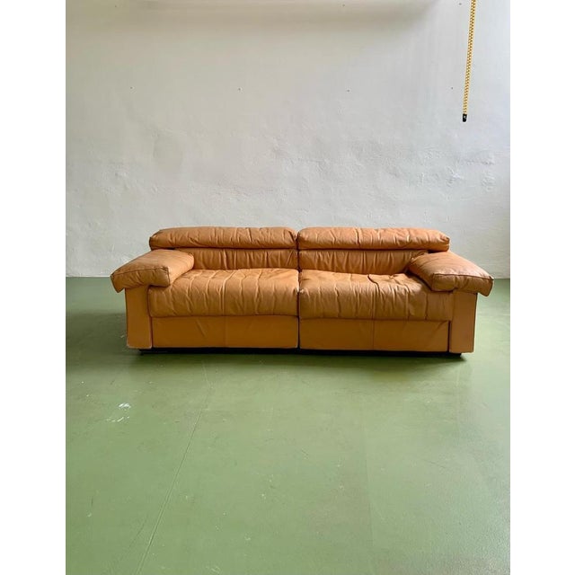 Erasmo Sofa in Brown Leather attributed to Afra and Tobia Scarpa for B&b Italia, 1970s For Sale - Image 4 of 11