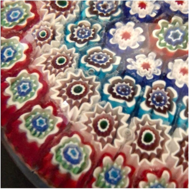 Italian 1950s Murano Attributed Millefiori Hand Blown Paper Weight For Sale - Image 3 of 6