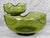 Glass Mid 20th Century Mid-Century Avocado Green Pinched Glass Chip & Dip Serving Bowls For Sale - Image 7 of 10