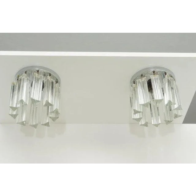 Transparent Venini Flush Mount Chandeliers - a Pair For Sale - Image 8 of 10