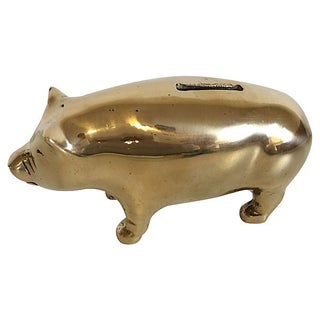 Solid Brass Piggy Bank For Sale
