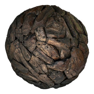 Large Driftwood Globe Sculpture For Sale
