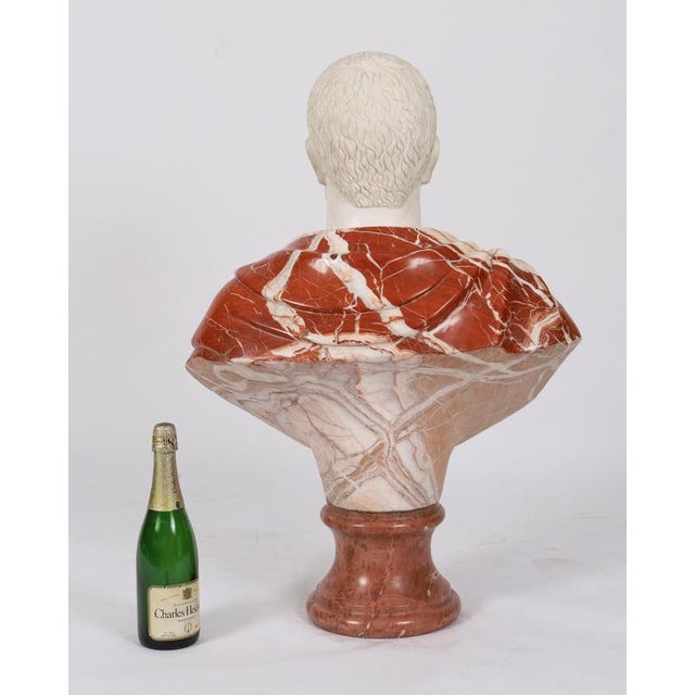 Vintage Portrait Bust of Roman Emperor Otho, 20th Century, Carrara Marble For Sale - Image 12 of 15