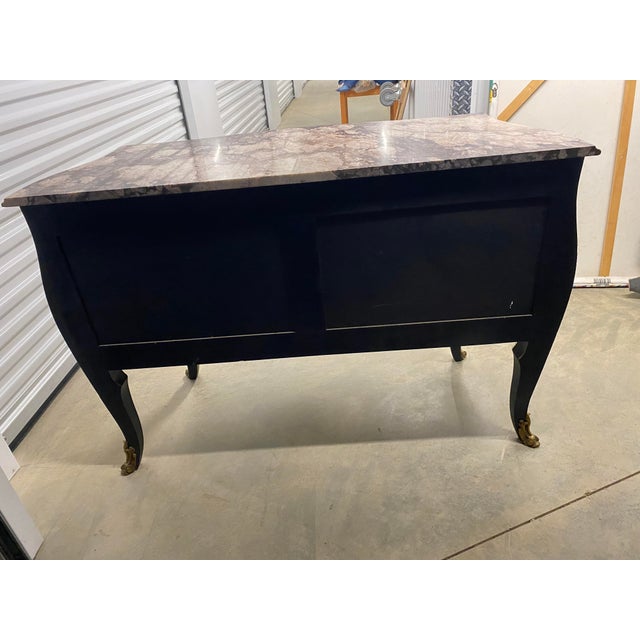 Early 20th Century French Louis XV Commode Bombe Chest With Marble Top For Sale - Image 4 of 12