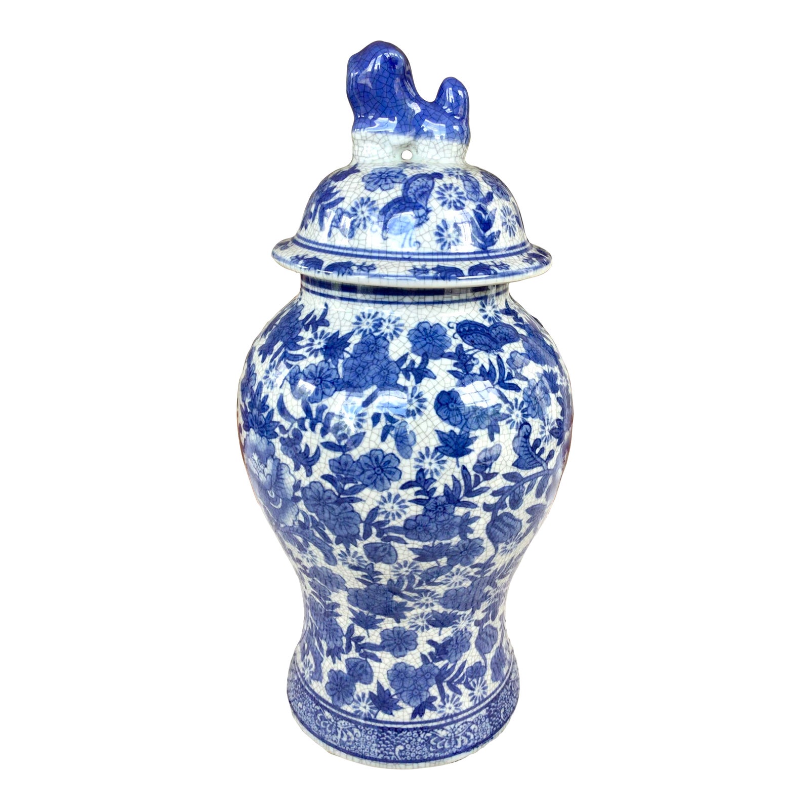 Tall Vintage Asian Blue and White Ginger Jar Vase Chairish