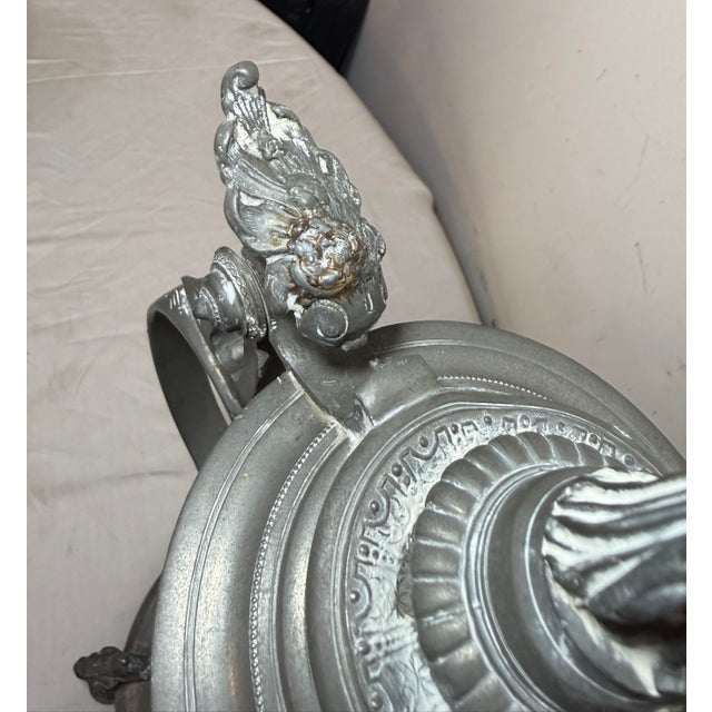 19th Century Large Antique Ornate German Cycling Trophy Award Pewter Lidded Stein Tankard For Sale - Image 18 of 18