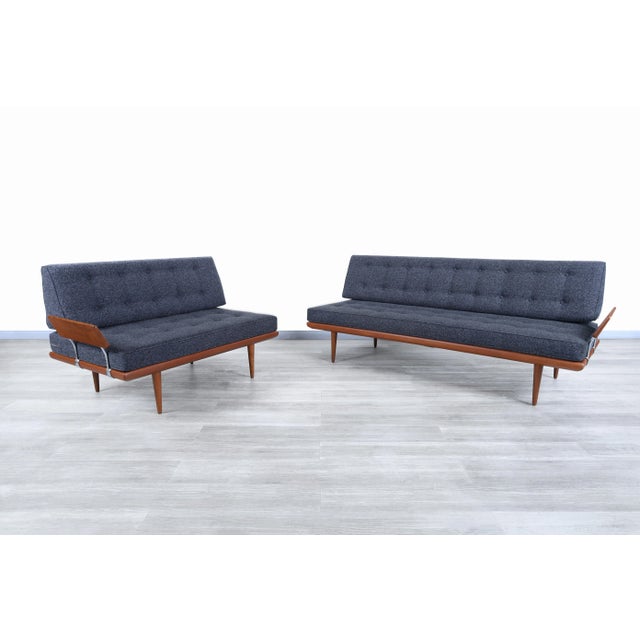France & Daverkosen 1950s Danish Modern Teak Sectional Sofa by Peter Hvidt- Set of 2 For Sale - Image 4 of 13