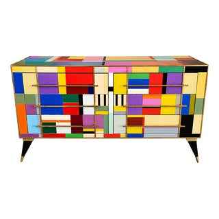 Glass Chest of Drawers, 1980s For Sale