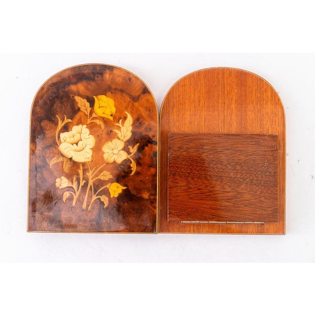 Bookends in Polished Wood with Inlays, 1960s, Set of 2 For Sale - Image 11 of 12