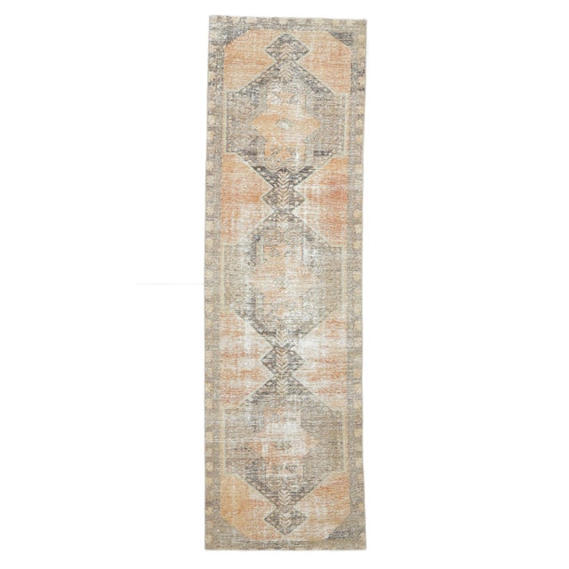 Orange 3'1x10'4 Ft, Turkish Orange Oushak Vintage Runner Orange For Sale - Image 8 of 8