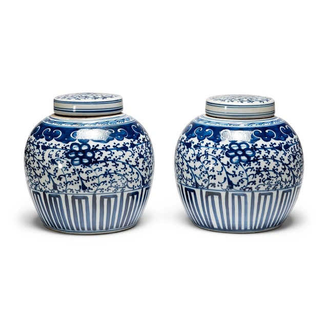 Blue Chinese Blue & White Eternity Ginger Jar For Sale - Image 8 of 8