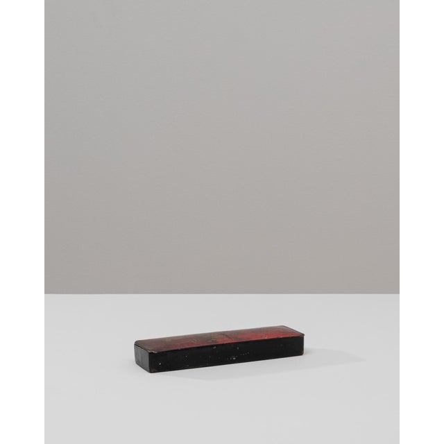 Asian 20th Century Asian Wooden Box with Handcrafted Gold Details For Sale - Image 3 of 18