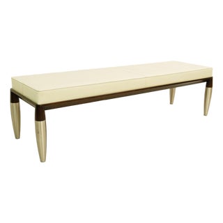 Giorgetti Roi Modern Italian Leather Bench For Sale