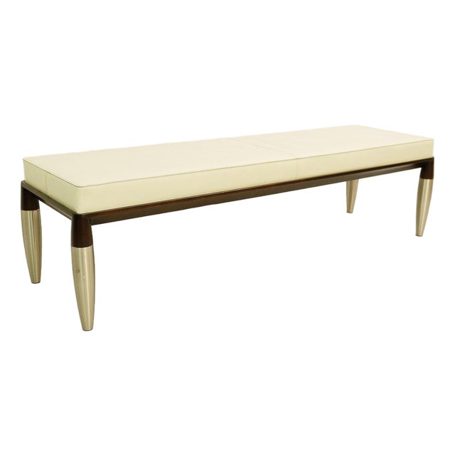 Giorgetti Roi Modern Italian Leather Bench For Sale