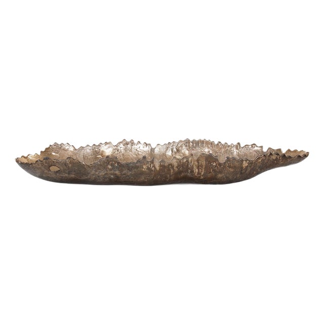 Golden Ore Organic Shaped Oblong Bowl For Sale