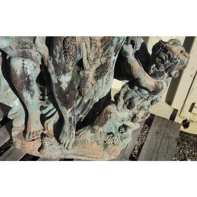 Metal Art Deco Italian Bronze Harvest of Grapes Celebration For Sale - Image 7 of 11
