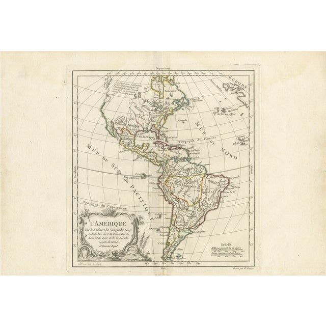 Map of the Americas by Robert De Vaugondy, 1757 For Sale