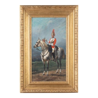 Original Oil on Panel Painting "Queen Victoria's Horse Guard" Signed by Olivier Pichat For Sale