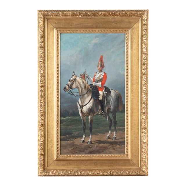 Original Oil on Panel Painting "Queen Victoria's Horse Guard" Signed by Olivier Pichat For Sale