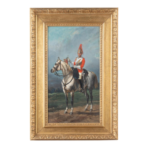 Original Oil on Panel Painting "Queen Victoria's Horse Guard" Signed by Olivier Pichat