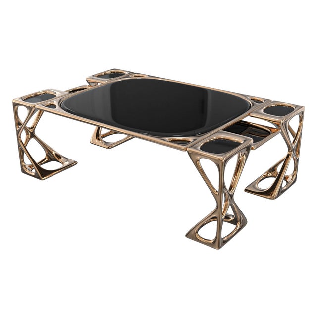 "Inizio" Coffee Table With Bronze and Stainless Steel, Handcrafted Bizimyer Furniture. Unmatched. Unrivalled. Designed by...