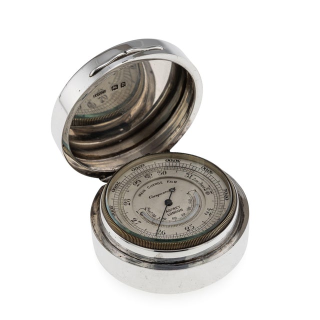 Antique English Silver Barometer from Asprey of London, 1919 For Sale - Image 10 of 10