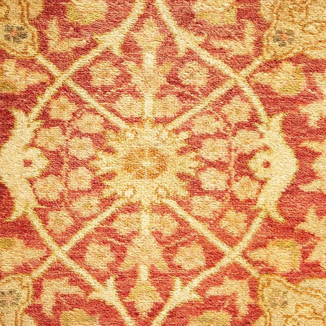 Traditional Mogul Collection Hand-Knotted Area Rug - Orange 6' 2" x 9' 3" For Sale - Image 3 of 4