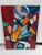 Postmodern Large Colorful Mid Century Abstract by Carol Bertrand For Sale - Image 3 of 12