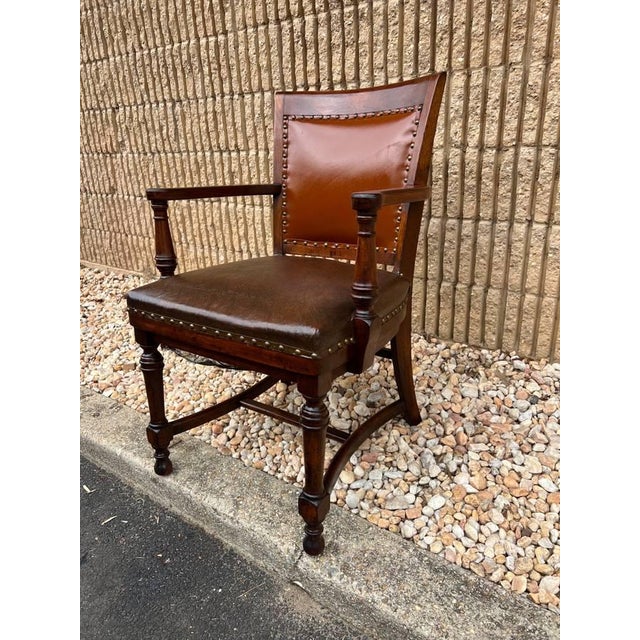Early 20th Century Antique Oak Banker Office Desk Chair For Sale - Image 11 of 11