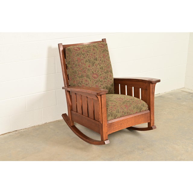 L. & J.G. Stickley, Inc. L. & J. G. Stickley Mission Oak Arts & Crafts Rocking Chair For Sale - Image 4 of 14