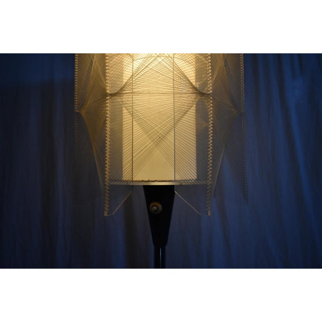 Metal Mid-Century Czechoslovakian Floor Lamp in Nylon and Metal, 1950s For Sale - Image 7 of 18