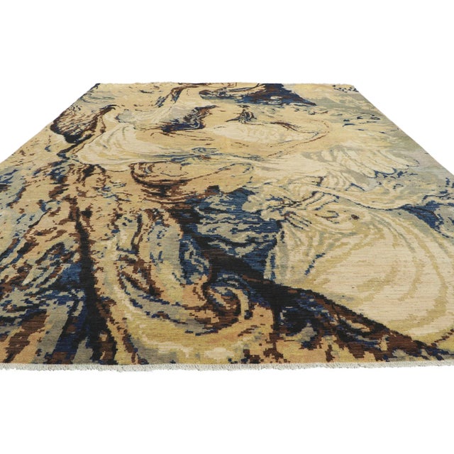 Contemporary Biophilic Design Vintage Style Rug, 09'05 X 12'09 For Sale - Image 3 of 13