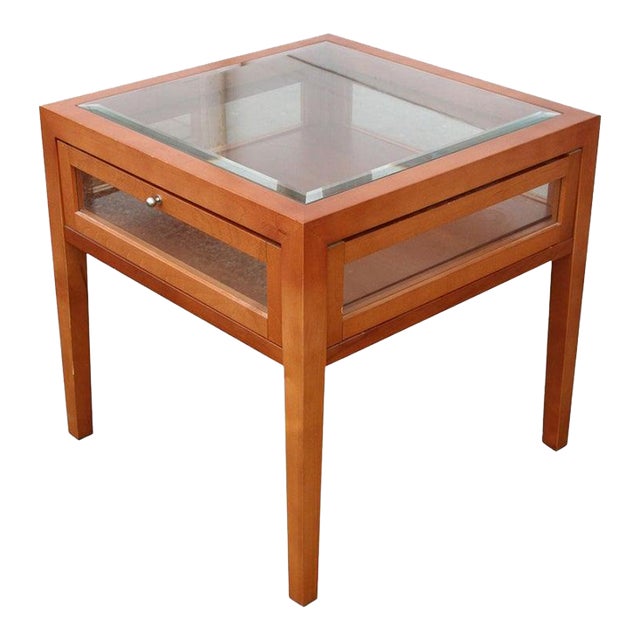 Two Tier Modern Display Side Table For Sale