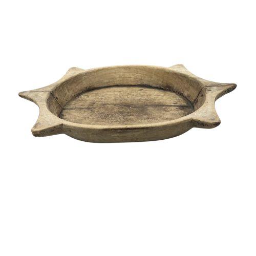 Farmhouse Vintage Wooden Parat Bowl - Medium For Sale - Image 3 of 5