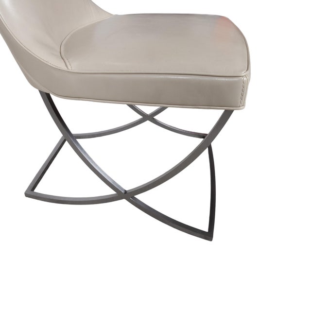 Leather Paloma Chairs in Beige and Chrome from Baxter, Set of 8 For Sale - Image 4 of 13