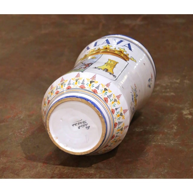 Mid-Century Spanish Talavera Pottery Umbrella Stand With Alava Crest For Sale - Image 9 of 10