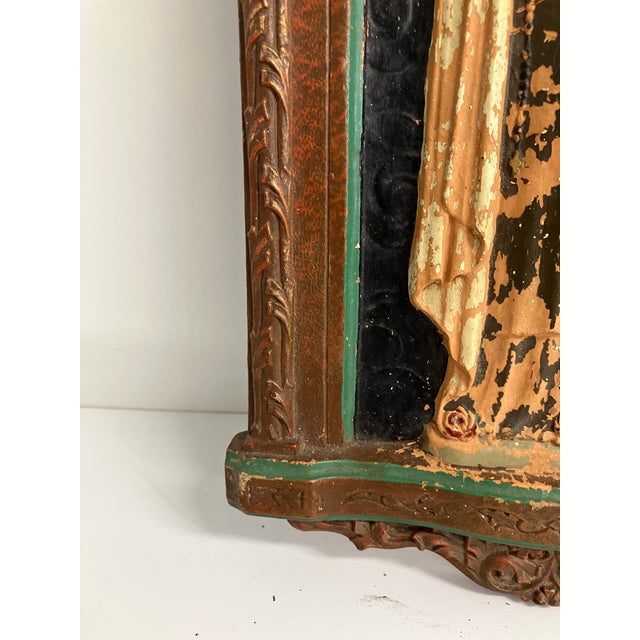Antique Saint Teresa of Ávila Devotional Wall Plaque For Sale - Image 9 of 12