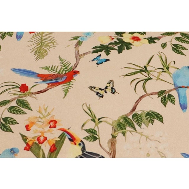 Shabby Chic Handmade Italian Velvet Upholstered Ottoman For Sale - Image 4 of 10