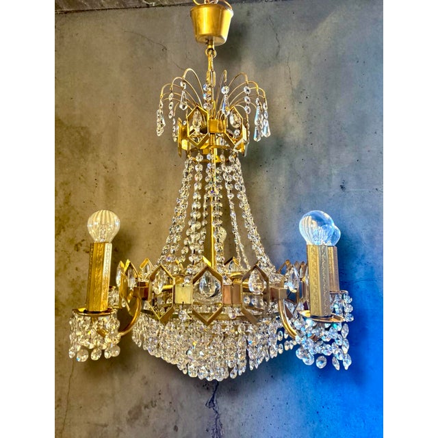 Vintage Palwa Style Chandelier, 1950s For Sale - Image 9 of 11