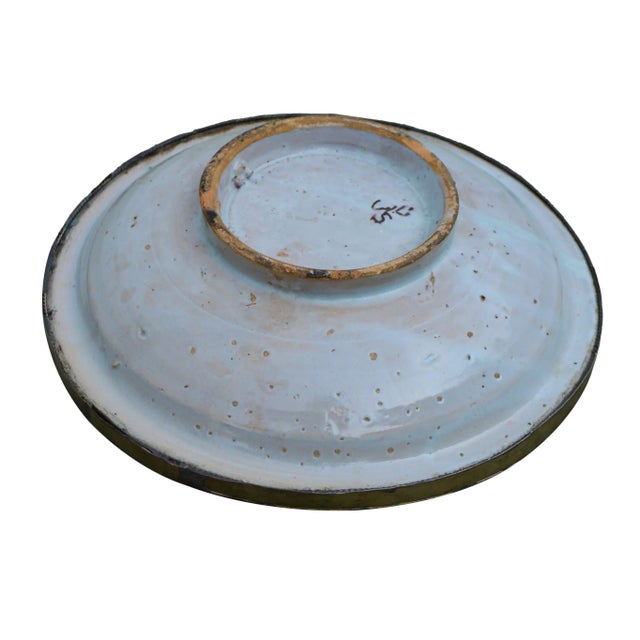 Metal Ceramic Plate W/ Moorish Motif & Inlay For Sale - Image 7 of 8