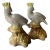 1990s Brazilian Colorful Ceramic Bird Figurines- a Pair For Sale