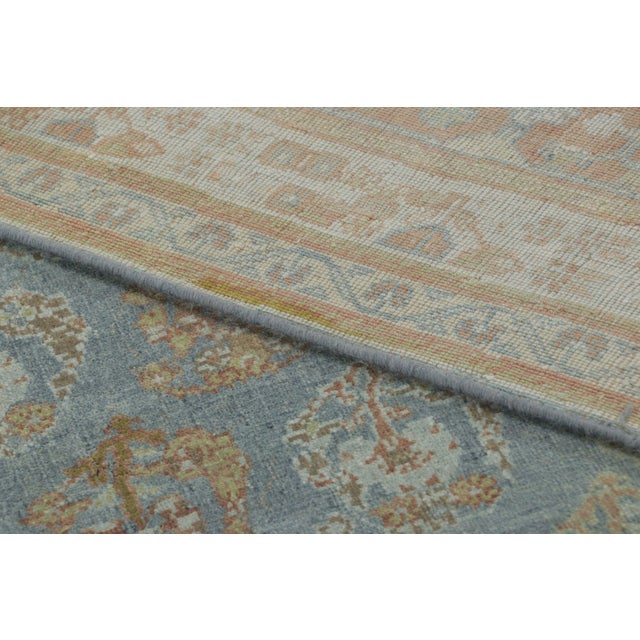 Textile Antique Qashqai Persian Rug With Blue, Rust and Ivory Tones - Rug & Kilim For Sale - Image 7 of 7