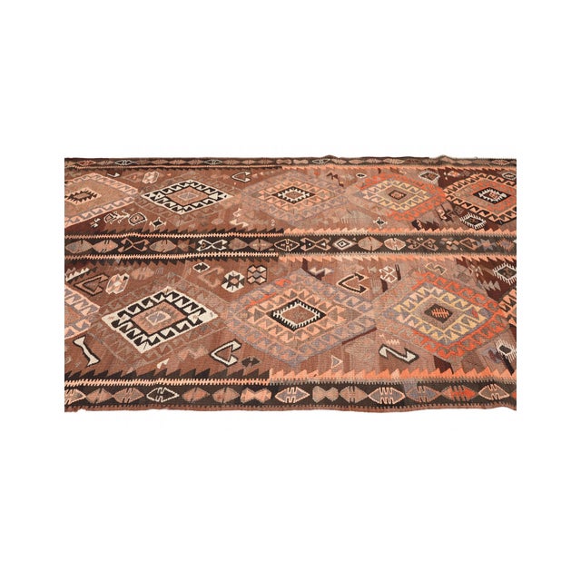 Vintage Decorative Kars Kilim Rug - 5`1″ X 12`4″ For Sale - Image 4 of 6