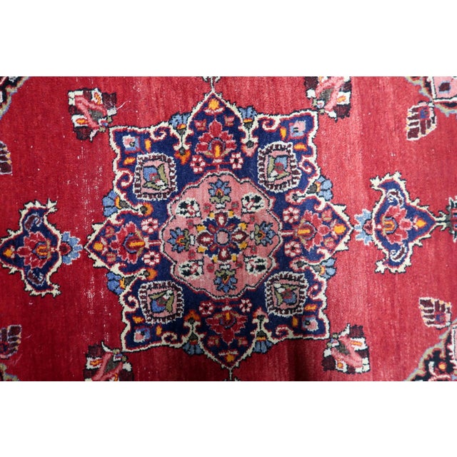 1920s, Antique Persian Kazvin Handmade Rug 4.4' X 5.9' For Sale - Image 9 of 14