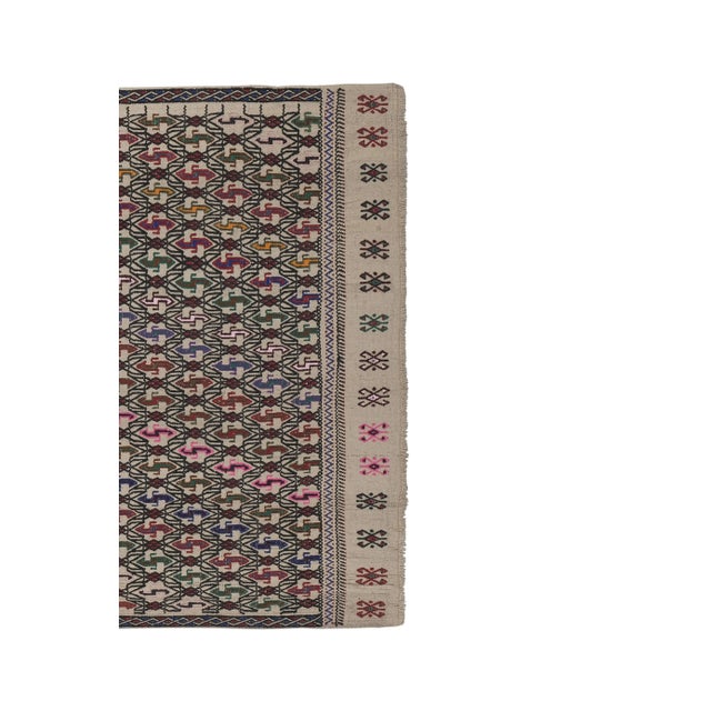 1970s Handwoven Turkish Petite Kilim Rug 3'9'' X 5' For Sale - Image 5 of 13
