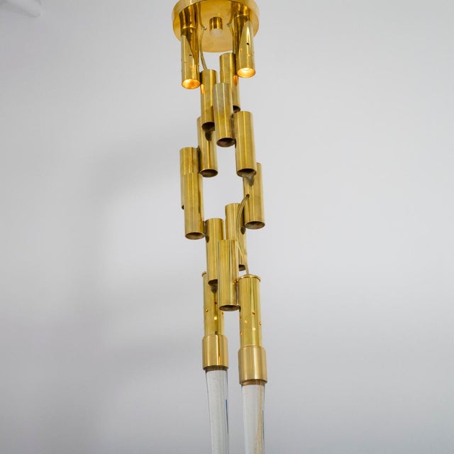 Brass Sculptural brass flush mount ceiling light For Sale - Image 8 of 11