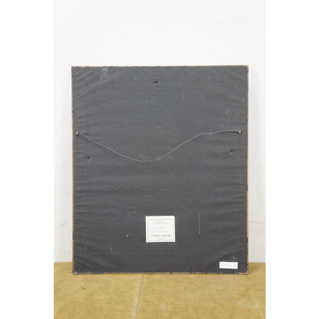 Vintage 1983 Kitchen Maid Milkmaid Print on Board After Johannes Vermeer 20", Framed For Sale - Image 11 of 11