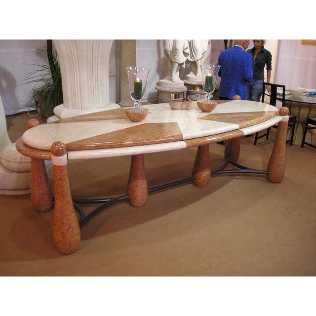 german design on natural marble by grassi achille stones made on a base of wrought iron made on a unique piece in the...