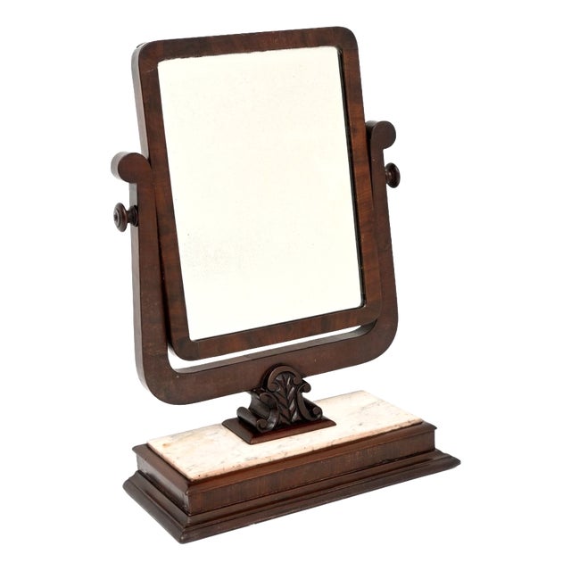 Antique Victorian Marble Table Top Vanity Mirror, 1840 For Sale