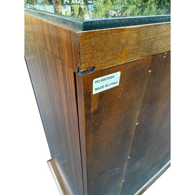 Burl Wood Sideboard Bar With Granite Top For Sale - Image 10 of 10